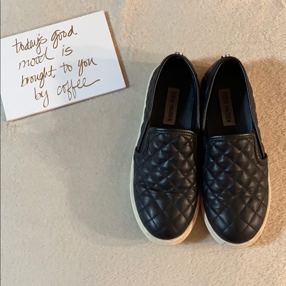 steve madden quilted slip on shoes